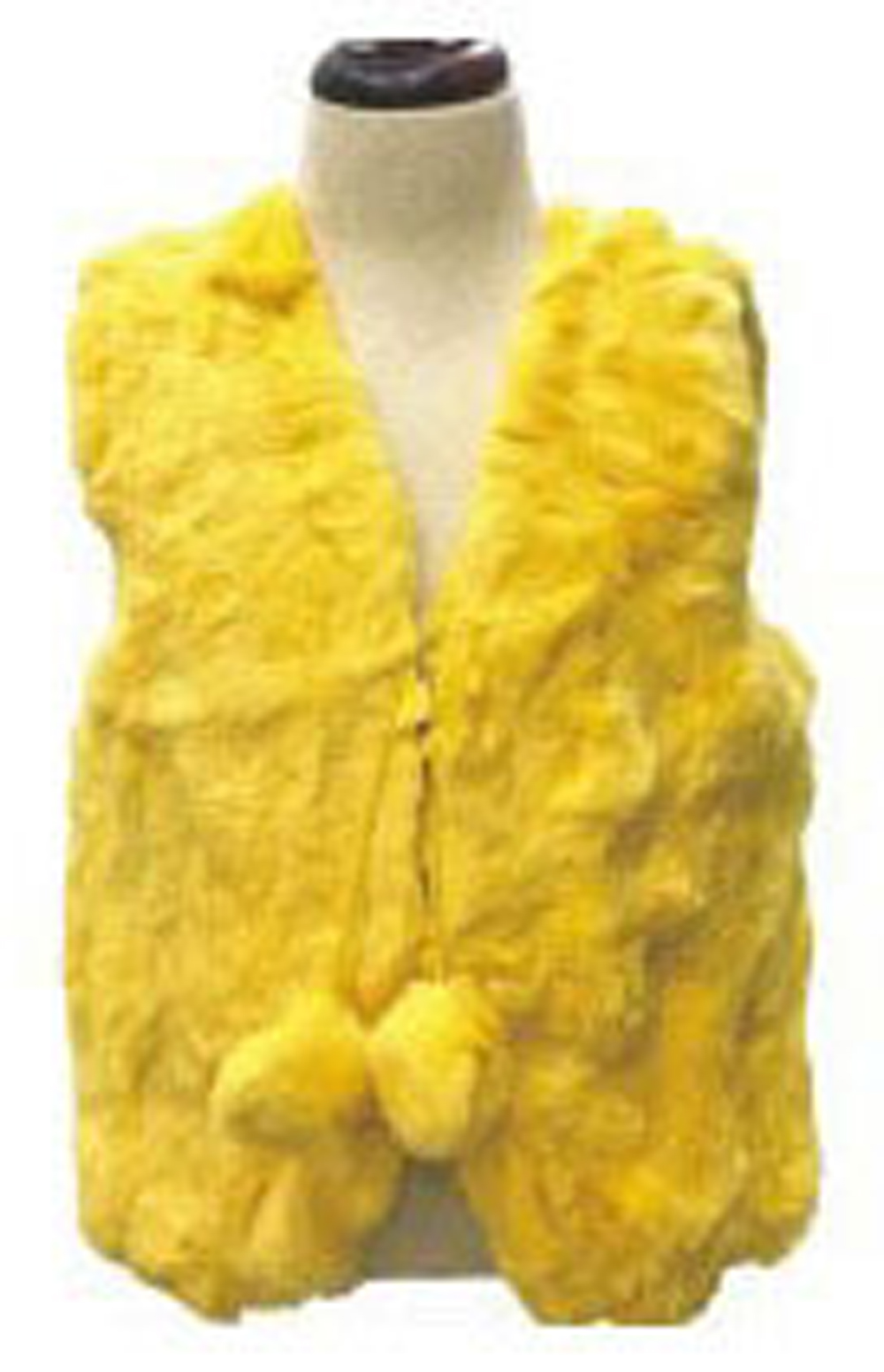 Winter Fur Kids' Yellow Genuine Rex Rabbit Vest K08V01YL.